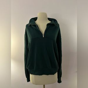 brandy melville emerald quarter zip sweatshirt